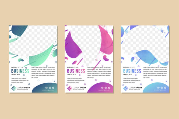 Business Liquid Flyer Bubble Pastel Vert Graphics