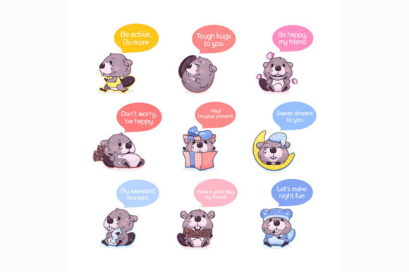 Cute Beaver Cartoon Kawaii Graphics for Local Branding