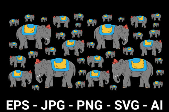 Cute Gray Elephant Wearing a Circus Hat Graphics