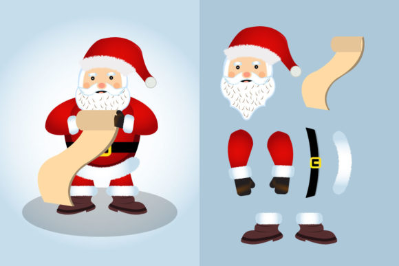 Cute Santa Graphic for Seasonal Projects