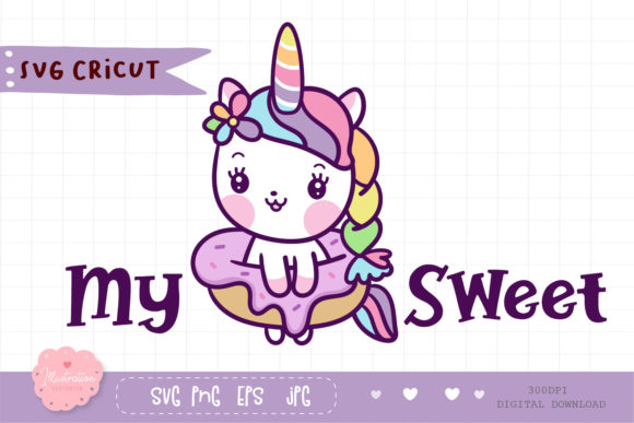 Cute Unicorn Kawaii Graphics for Branding and Design