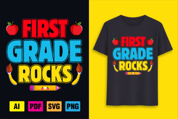 First Grade Rocks Graphics for T-Shirt Designs
