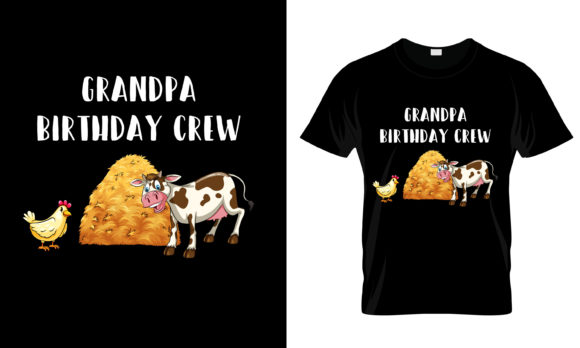 Grandpa Birthday Crew T-Shirt Graphics for Print Templates