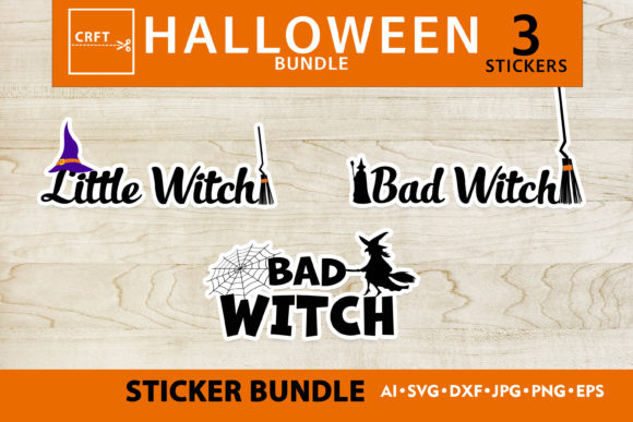 Halloween Witch Graphics for Print Templates