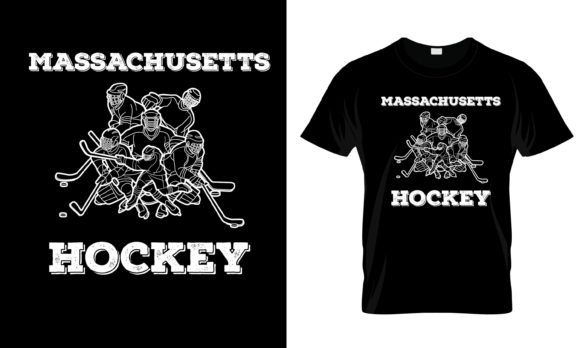 Massachusetts Hockey T-Shirt Graphics for Print Templates