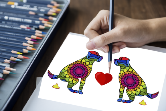 Pooping Dogs Coloring Book for Adults Graphics
