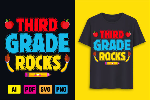 Third Grade Rocks Graphics for T-Shirt Designs